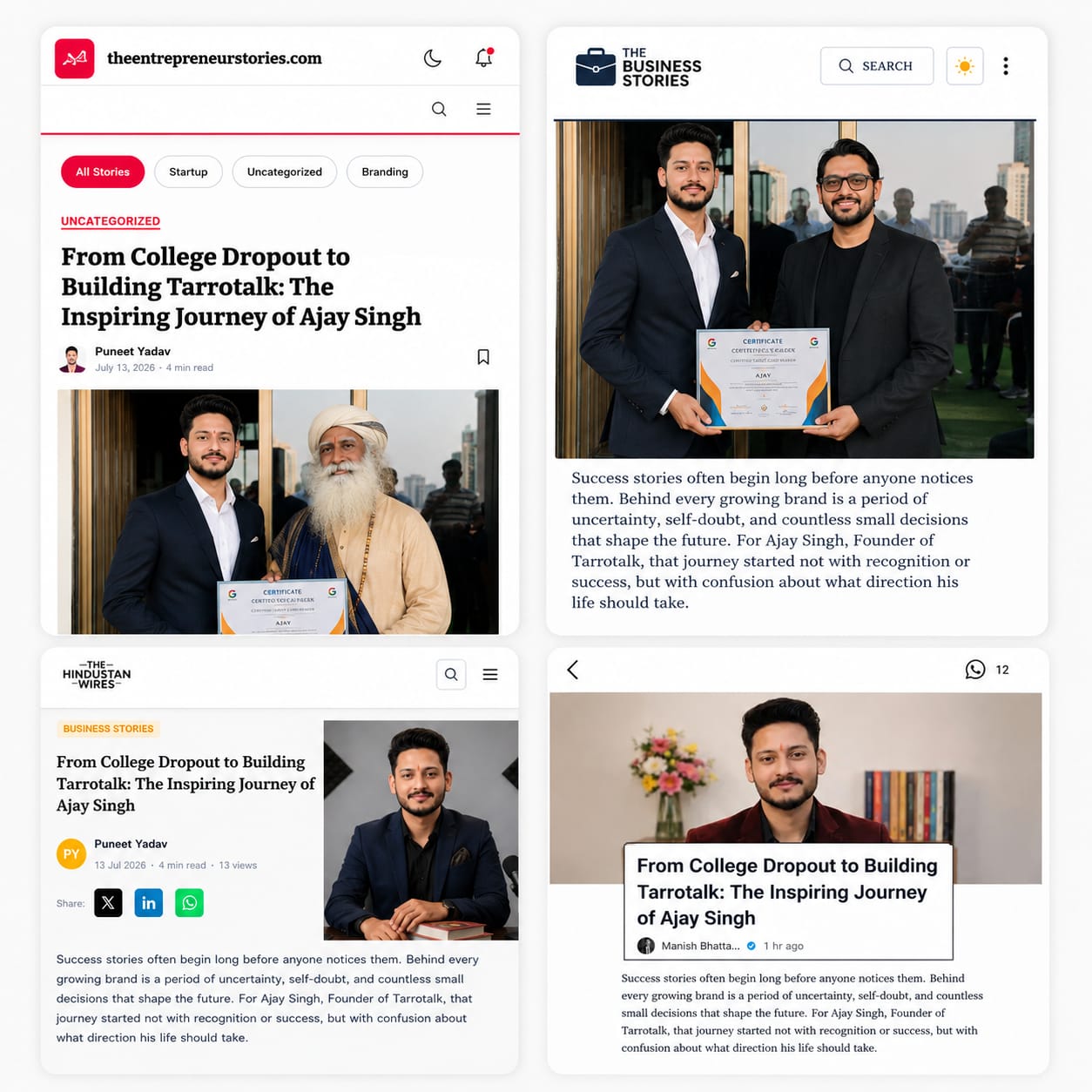 Media Features & Articles - Ajay Singh Tarrotalk